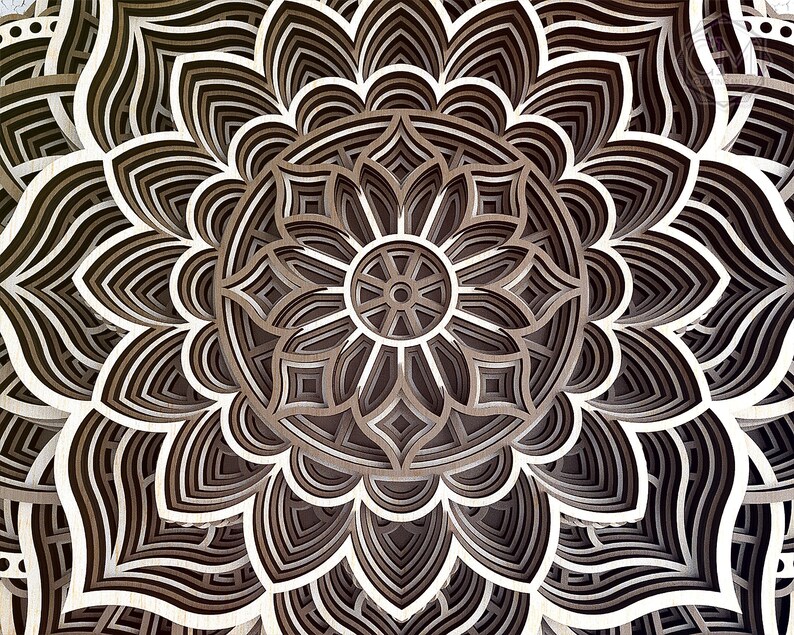 Download Layered Mandala SVG Laser Cut Multilayer Mandala DXF ...