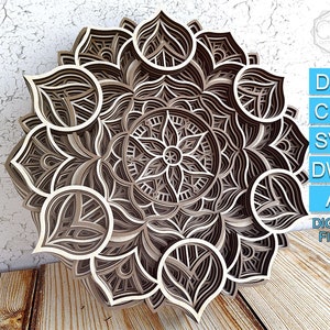 Download Layered Mandala Svg Laser Cut Multilayer Mandala Dxf Mandala Etsy