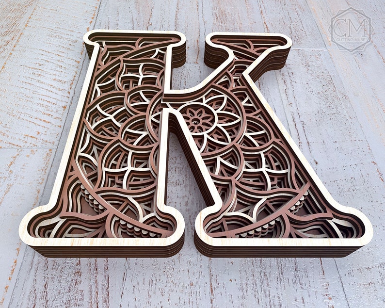 Download Layered Letter K Layered Letters SVG Multilayer Letters ...