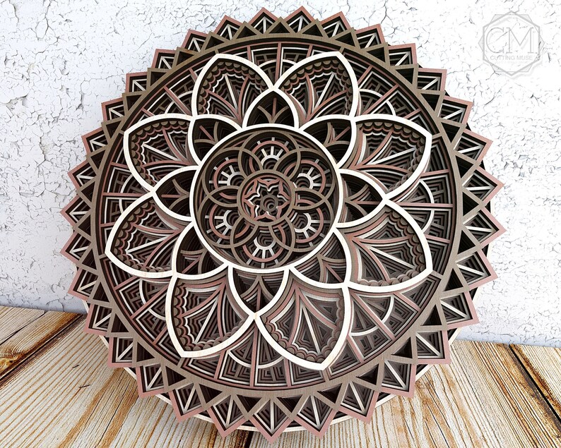 Multi-layer Mandala SVG for Cricut Laser Cut Flower Mandala Layered Laser Cut Mandala Blossom Mandala SVG Multi-layer Mandala DXF M021