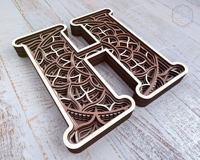 Download Layered Letter H Layered Letters SVG Multilayer Letters ...