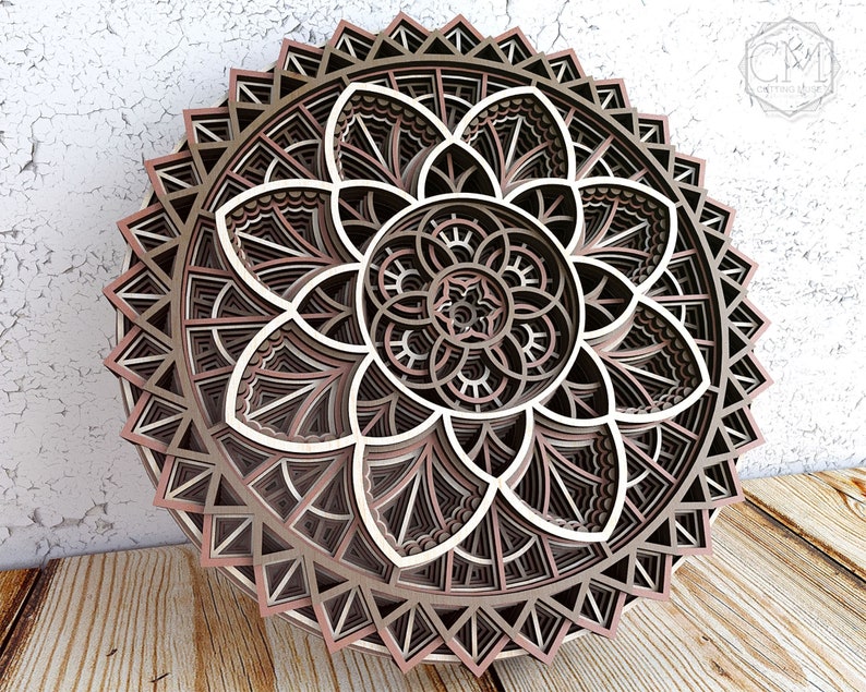 Multi-layer Mandala SVG for Cricut Laser Cut Flower Mandala Layered Laser Cut Mandala Blossom Mandala SVG Multi-layer Mandala DXF M021