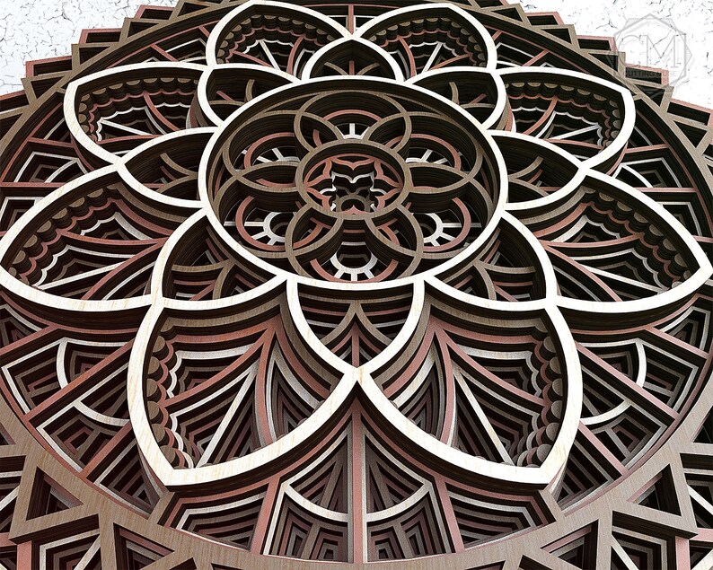 Multi-layer Mandala SVG for Cricut Laser Cut Flower Mandala Layered Laser Cut Mandala Blossom Mandala SVG Multi-layer Mandala DXF M021