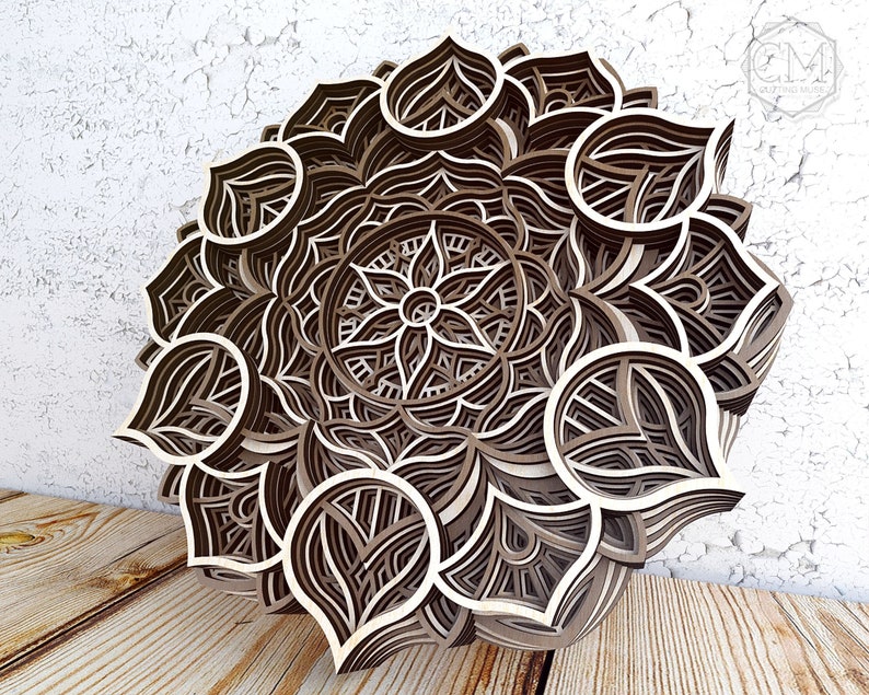 Download Layered Mandala SVG Laser Cut Multilayer Mandala DXF ...