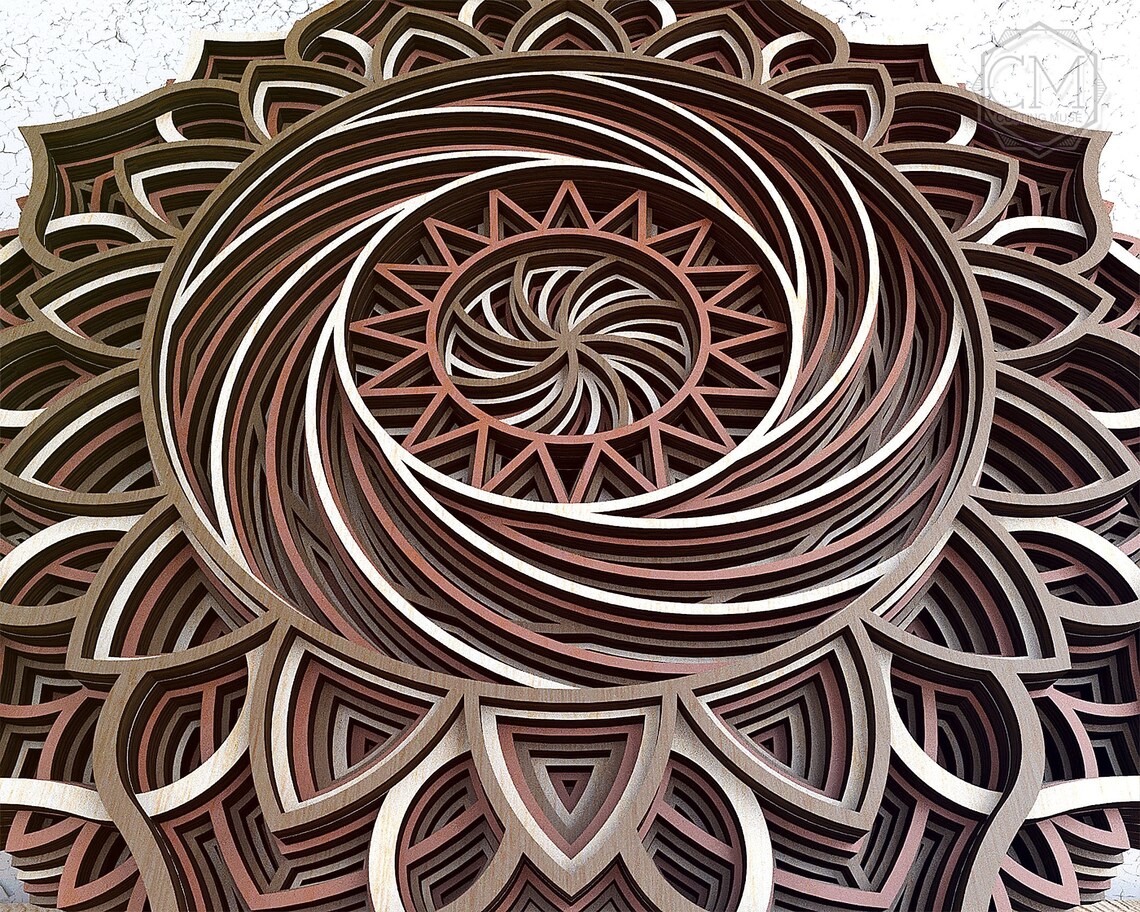 Download Layered Mandala SVG Laser Cut Multilayer Mandala DXF ...