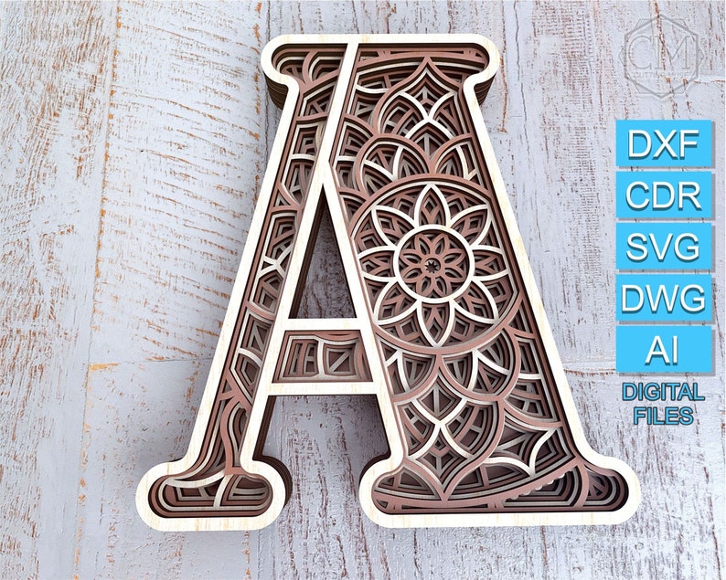 Download Layered Letter A Layered Letters SVG Multilayer Letters ...