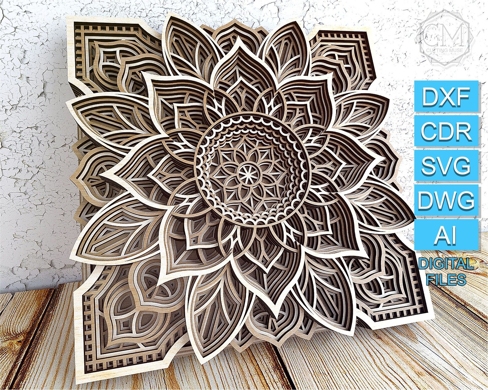 Mandala DXF Laser Cut Multilayer Mandala Design Layered Laser Etsy