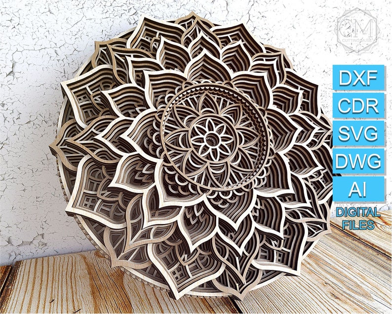 Download Laser Cut Mandala DXF Multilayer Mandala Design Layered | Etsy