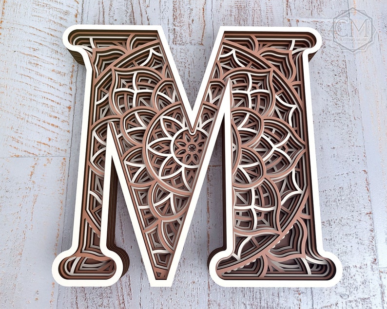 Download Layered Letter M Layered Letters SVG Multilayer Letters ...