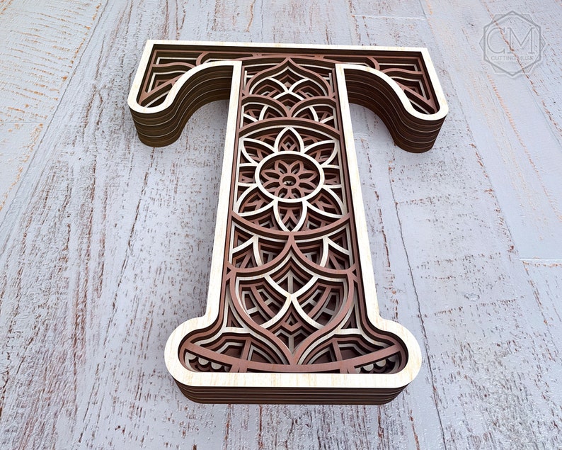 Download Layered Letter T Layered Letters SVG Multilayer Letters ...