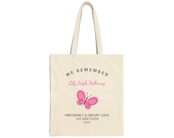 2026 Personalized Pregnancy Awareness Tote Bag, Customizable Baby Name Bag, Grief Support Gift, Unique Memorial Tote, Special Keepsake