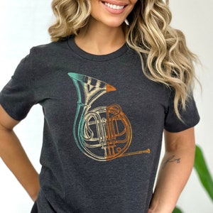 French Horn T-Shirt Retro French Horn Shirt Unisex French Horn Player Gift Colorful French Hornist Tee