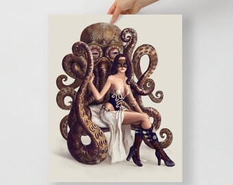 Steampunk Sea Queen Photo paper poster