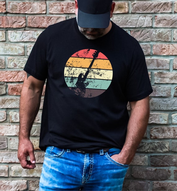Bass Player Retro Distressed Tshirt - Bass Guitar Tee Shirts Bass Player Retro Distressed Tshirt - Bass Guitar Tee Shirts