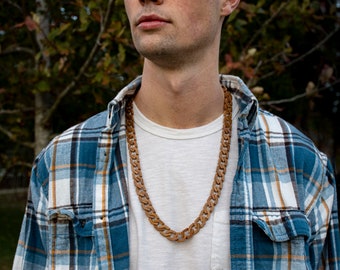 Wooden cuban link chain deals
