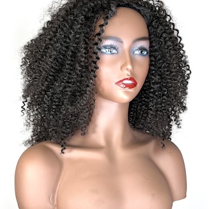Half Wig Kinky Curly 100% Human Hair 14&quot;