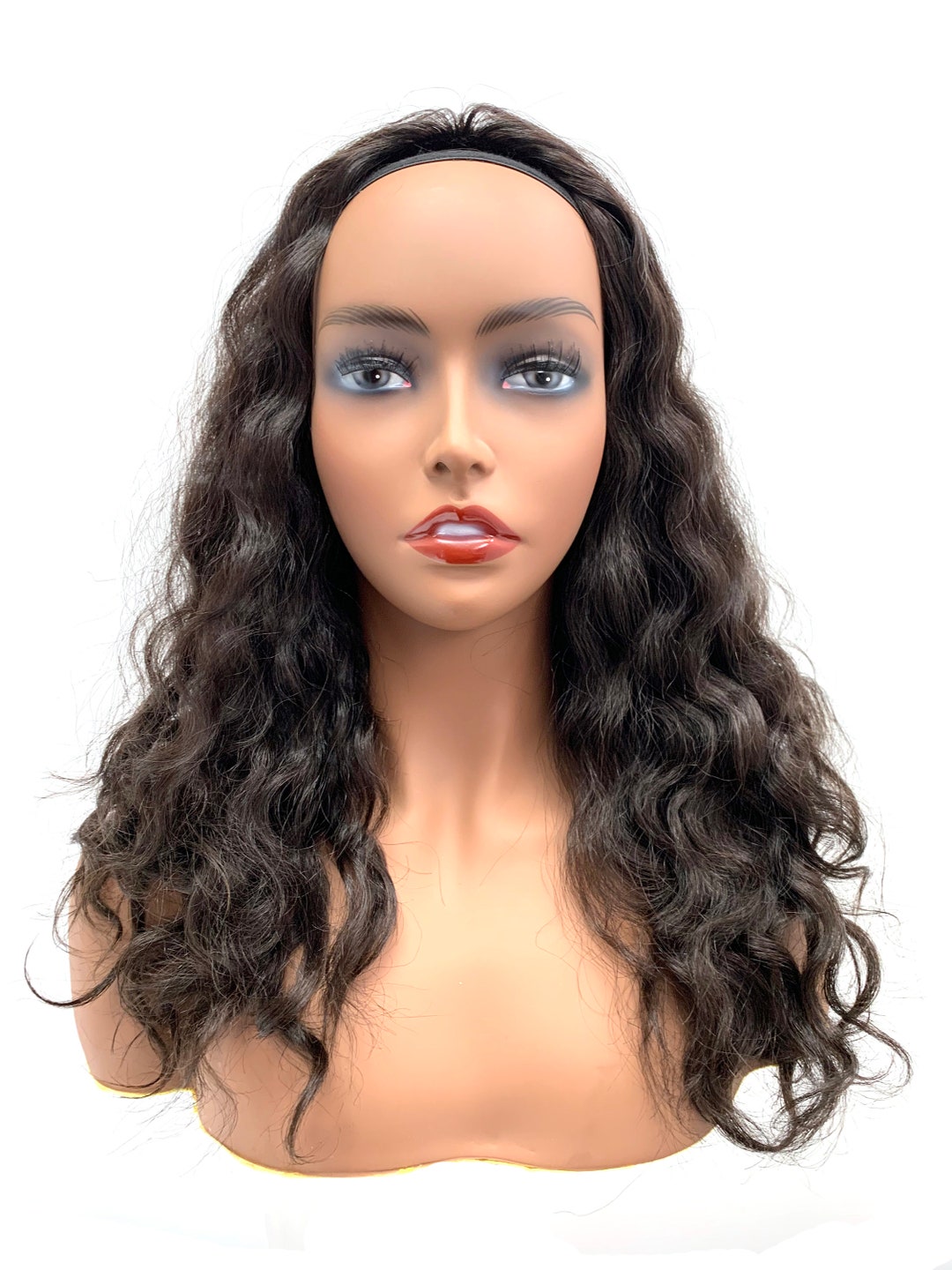 100% Human Hair Half Wig, 3/4 Hair Piece Made With French Wave 14