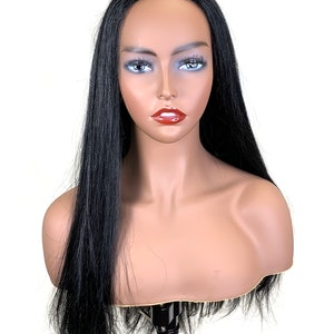 100% Human hair half wig, 3/4 hair piece made with Silky Straight 22&quot;