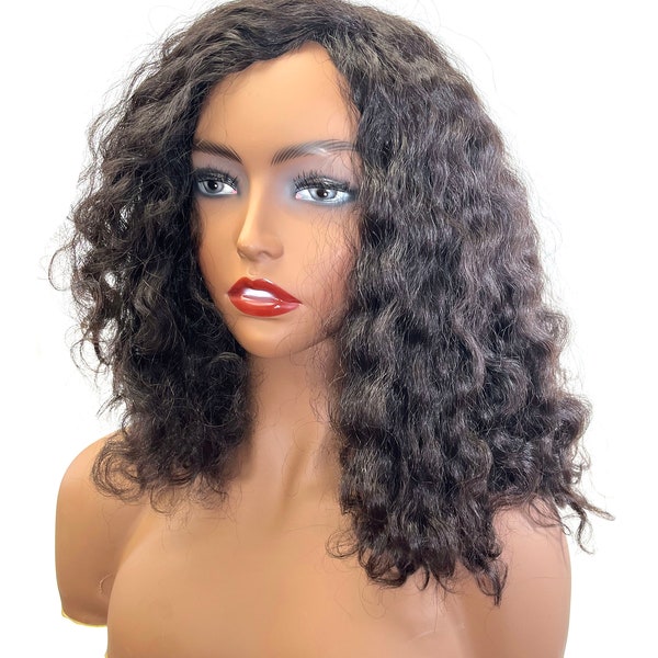 100% Human Hair Topper with Wet & Wave Brazilian Curl 14"