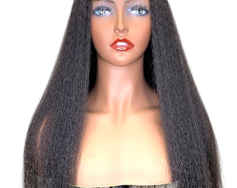 100% Cheveux Humains U Part Pièce de cheveux faite avec des cheveux raides kinky 22 »