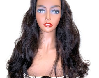 100% Human hair half wig, 3/4 hair piece made with Bodywave 22&quot;