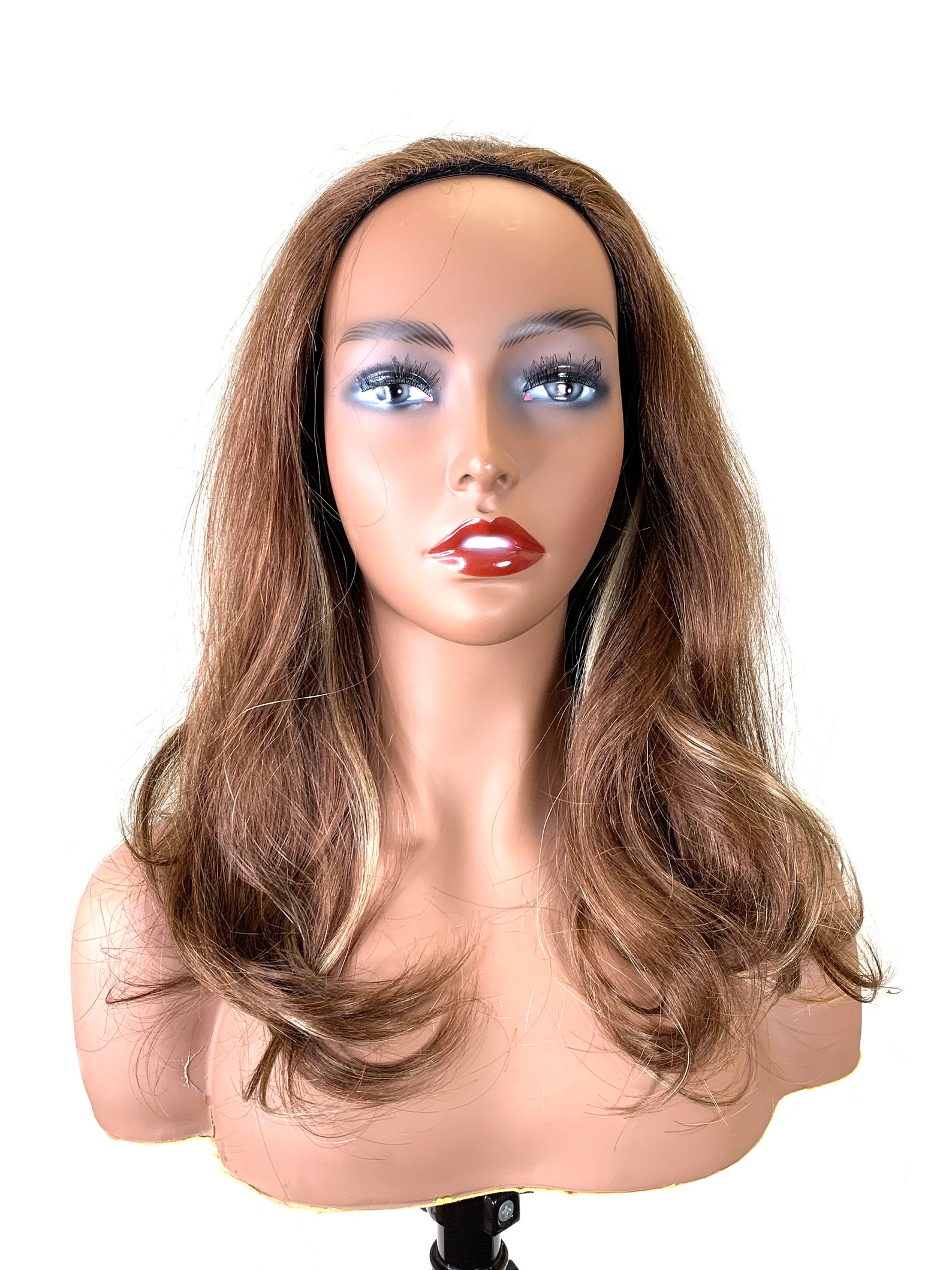 100 Human Hair Half Wig, 3/4 Hair Piece Made With Bodywave 14 Etsy UK