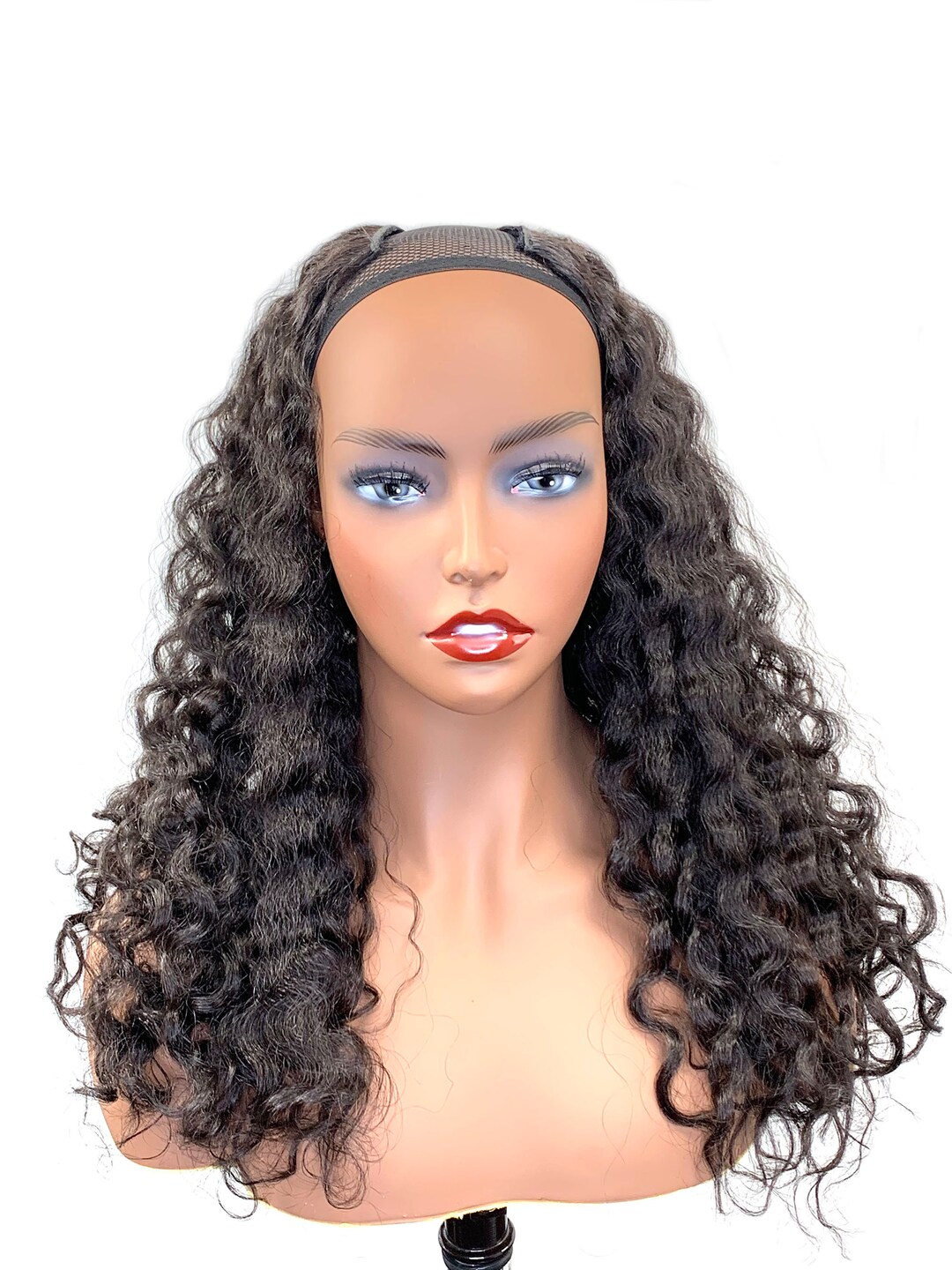 100% Human Hair U Part Hair Piece Made With Kinky Wave Hair 22