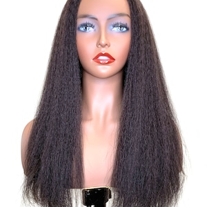100% Human Hair U Part Hair Piece made with Yaki Straight hair 22&quot;