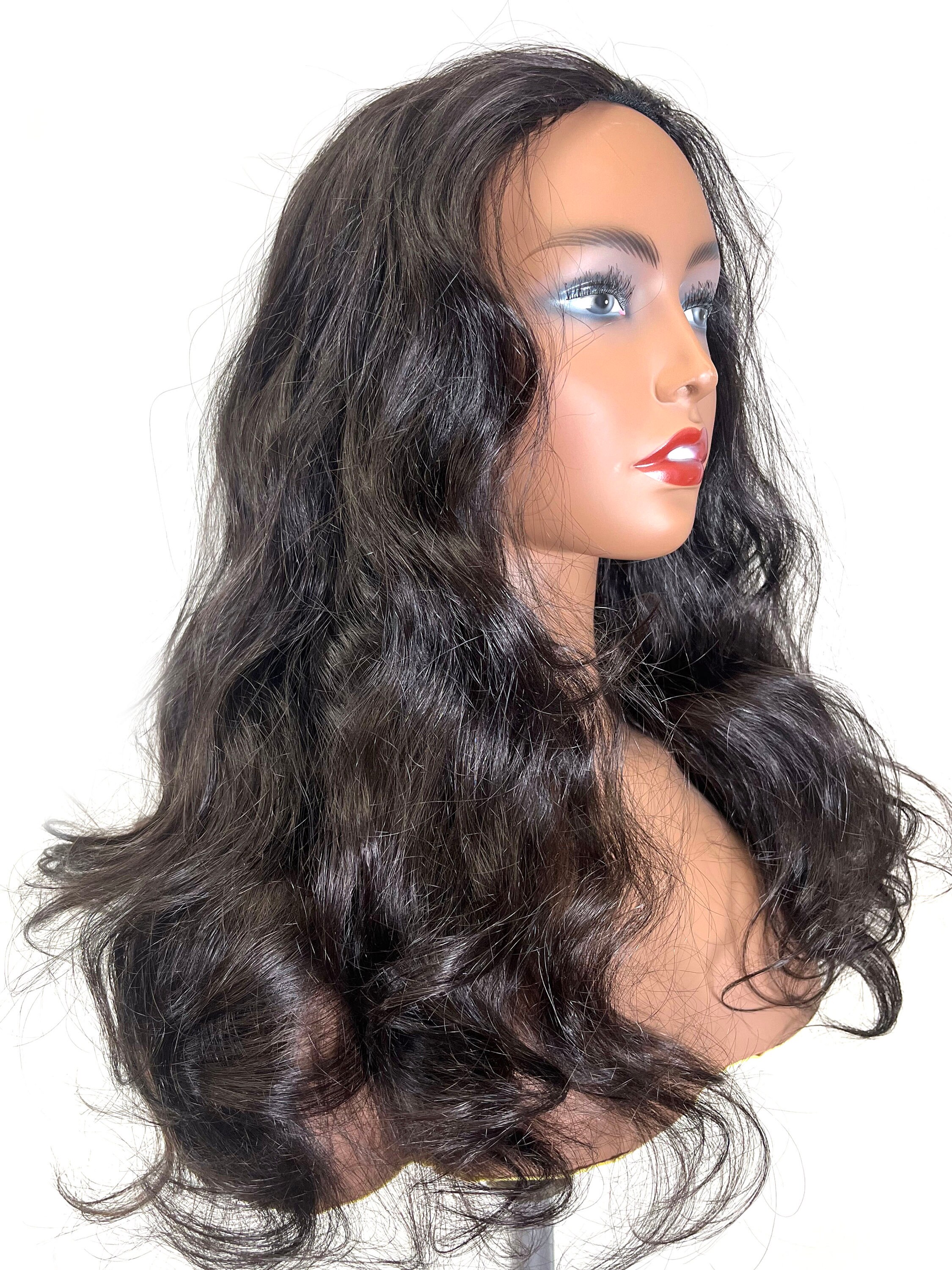 100% Human Hair Half Wig, 3/4 Hair Piece Made With Bodywave 18