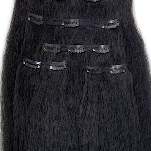 Clip on Kinky Straight Hair Extensions 22 inch long