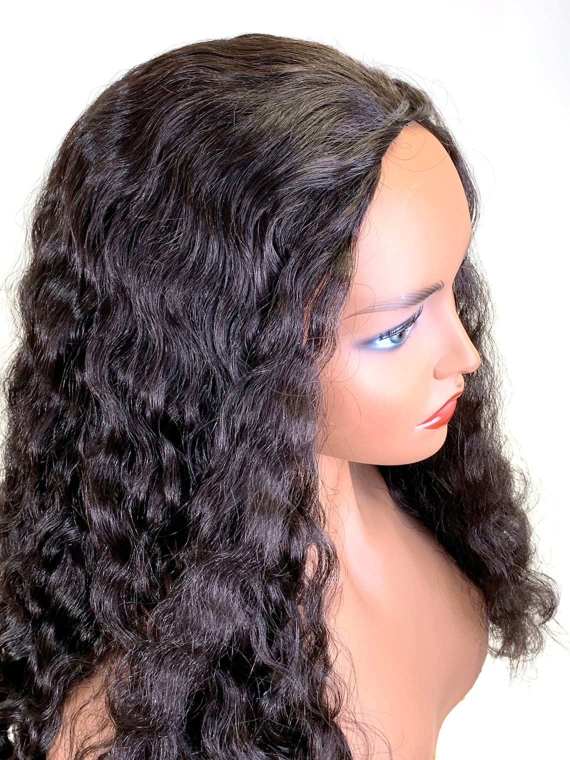 100% Human Hair Half Wig, 3/4 Hair Piece Made With French Wave 18