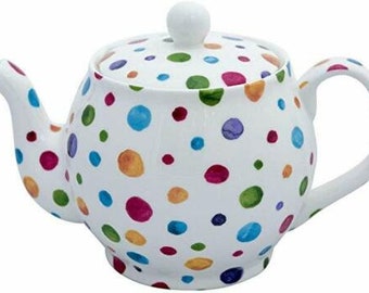 Stylist Bone China Teapot in the Polka Dot Chintz Design