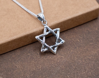 Silver Star of David Pendant, Magen David Unisex pendant, Judaica Jewelry Jewish Gift for men and women,Silver Israeli Pendant for Holiday