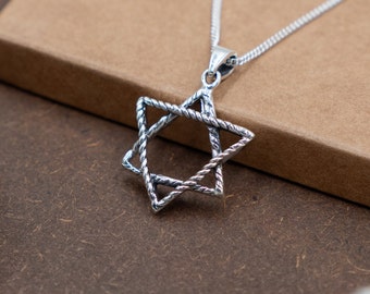 Silver Star of David Pendant, Magen David Unisex pendant, Judaica Jewelry Jewish Gift for men and women,Silver Israeli Pendant