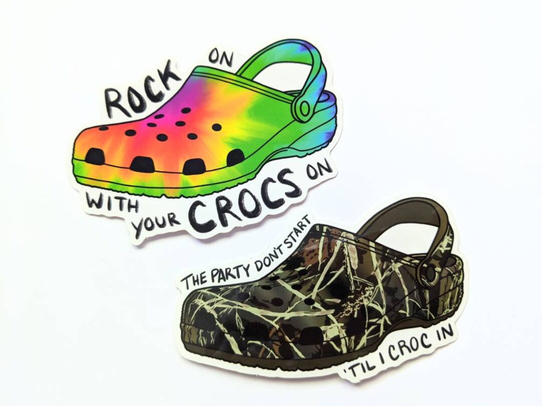 2 Vinyl Stickers Crocs Camouflage / Tiedye Waterproof Decals Etsy