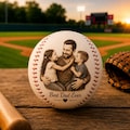 Personalized Photo Engraved Baseball, Custom Baseball Birthday Gift for Dad or Grandpa from Kids, Memorial Keepsake