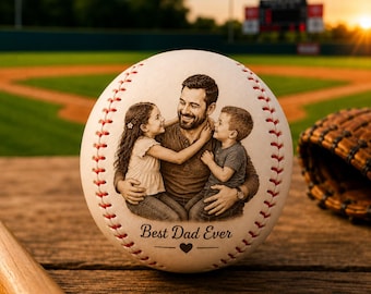 Personalized Father's Day Gift for Dad, Turn Your Favorite Photo Into a One-of-a-Kind Engraved Baseball
