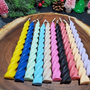 1, 2, 3, 4, 6 Unicorn Horn Candle, Spiral taper, 100% Pure Beeswax, 7-7.5", Unity Candles, Advent, Hanukkah, Kwanzaa, Diwali, Eid, Wedding