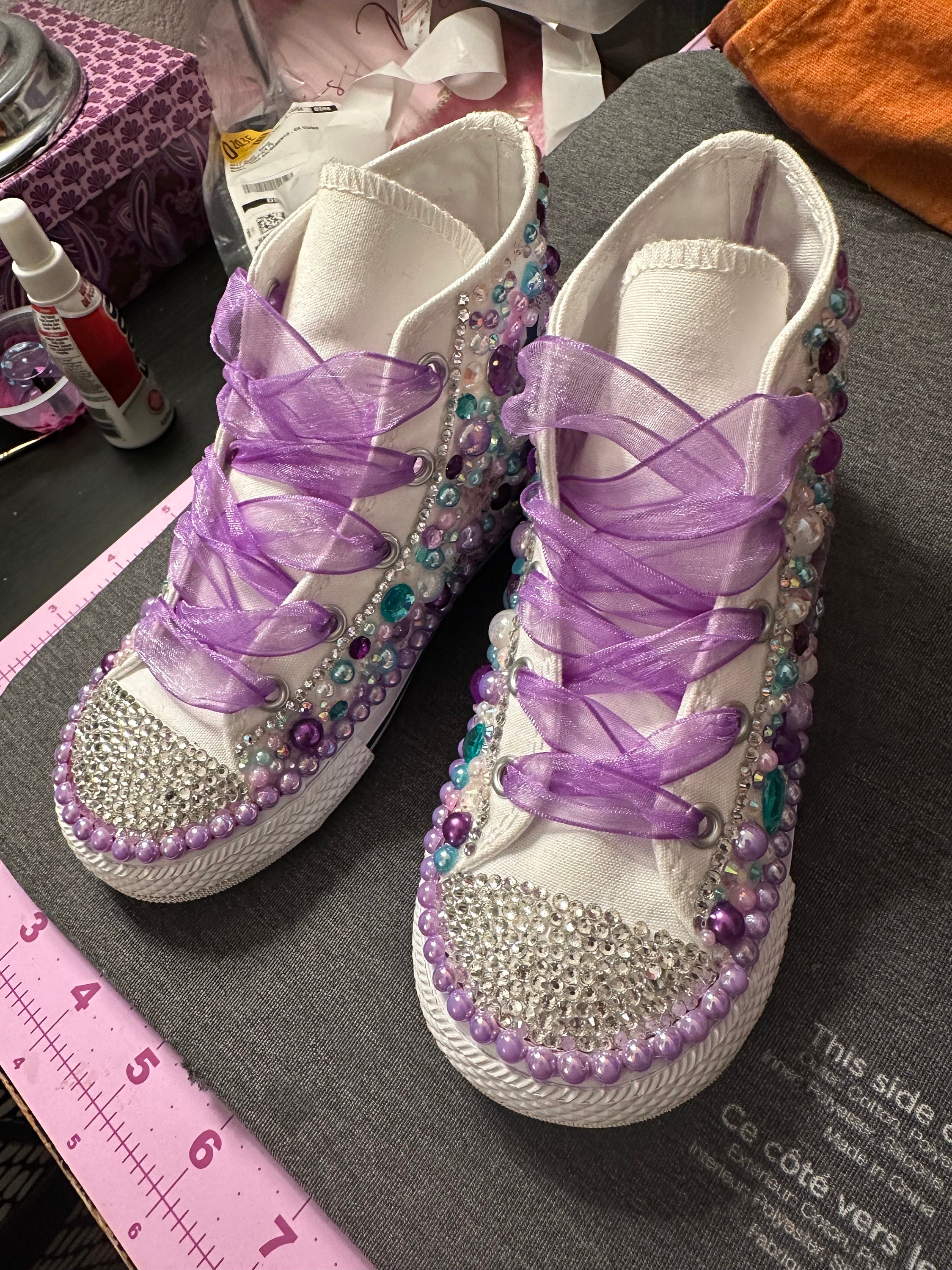 Kids Bling Custom Converse Shoes Mermaid Converse Shoes Birthday Converse Shoes Kids Gift Etsy
