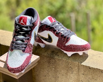 Custom Nike Cleats with Rhinestones, Football MJ Nike Shoes, Baseball  Cleats, Sparkel Cleats, Game Day Cleats, Boys Gift, Gift for HimGift