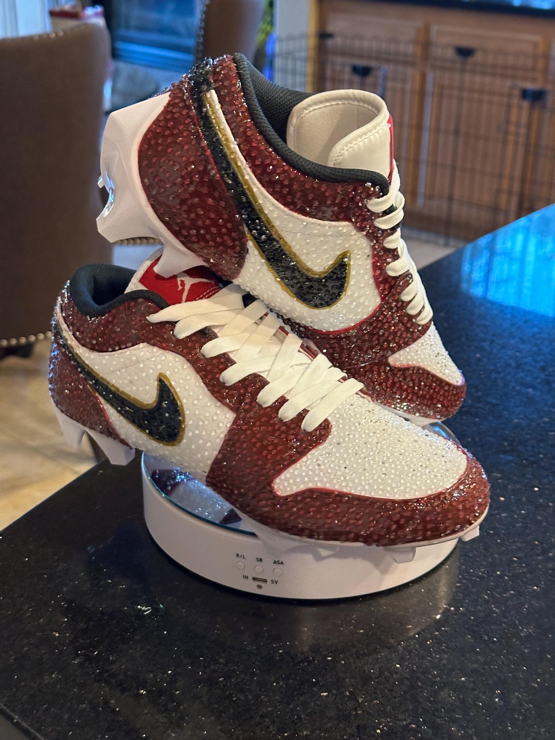 Custom Nike Cleats With Rhinestones Football MJ Nike Shoes Game Day Boys Gift Etsy