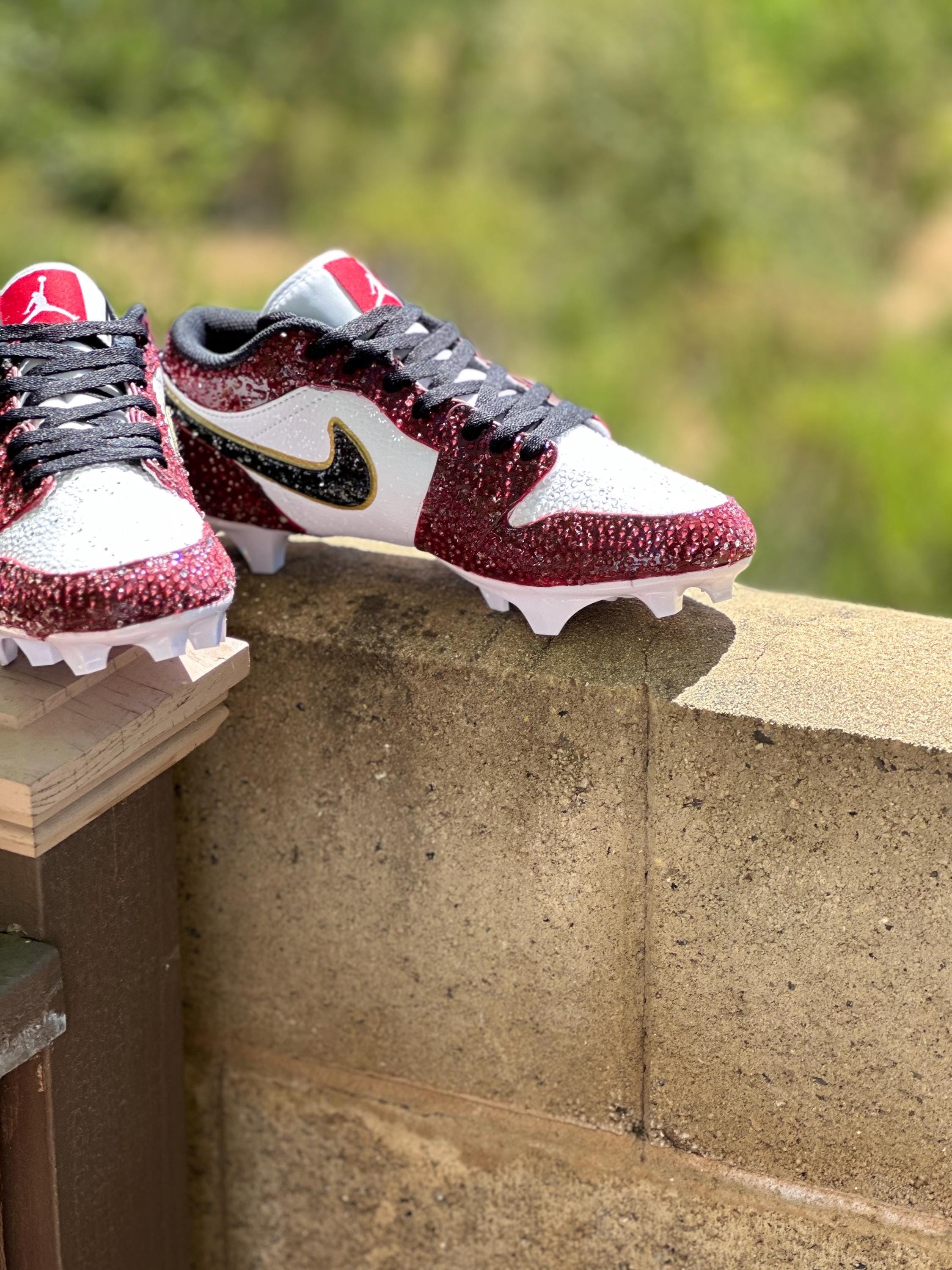 Custom Bling Nike Jordan Cleats With Rhinestonesgift