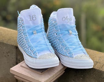 Custom Bling Converse: Pearl & Rhinestone Bridal ShoesGift