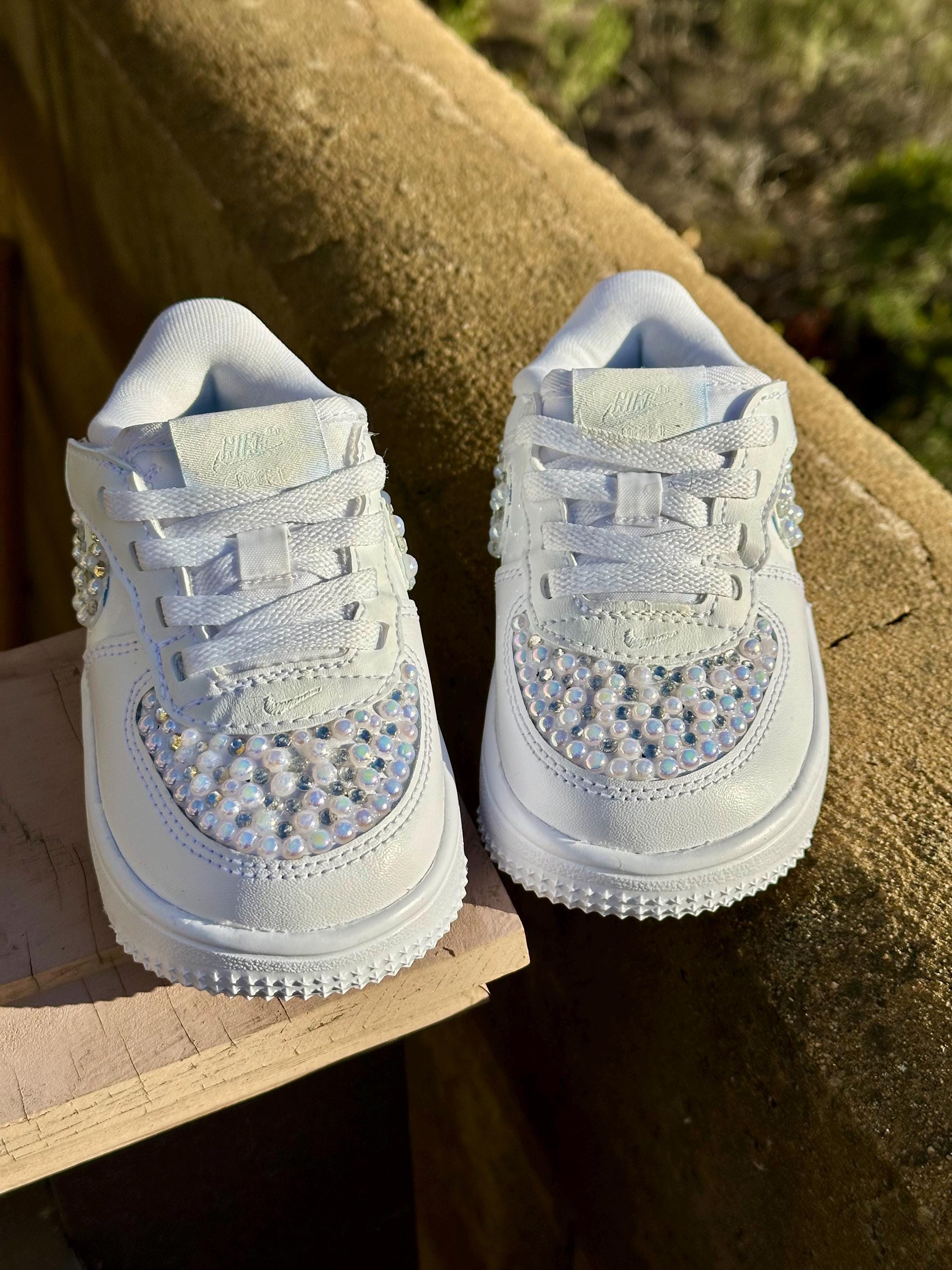 Custom Baby/ Kids AF1 Pearl Rhinestone Nike Toddler/kids Shoesgift - Etsy