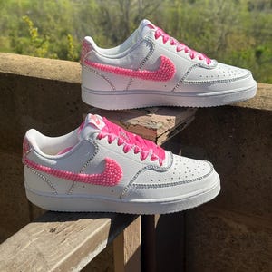 Wedding Nike Pearl Rhinestone Shoes Ready to Ship, Bride Bling Shoes, Prom Bling Shoes, Sneaker Ball Shoe,  Gift For Her