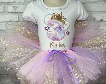 PRINCESS TUTU Baby Tutu Skirt 3rd BIRTHDAY Outfit Baby Girl Tutu Dress Aesthetic Birthday Party crown Tutu Sparkle Dress For Gift