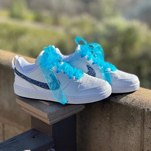 Custom Nike Pearl Rhinestone Shoes, Bride Bling Shoes, Prom Bling Shoes, Sneaker Ball Shoe,  Gift For Her