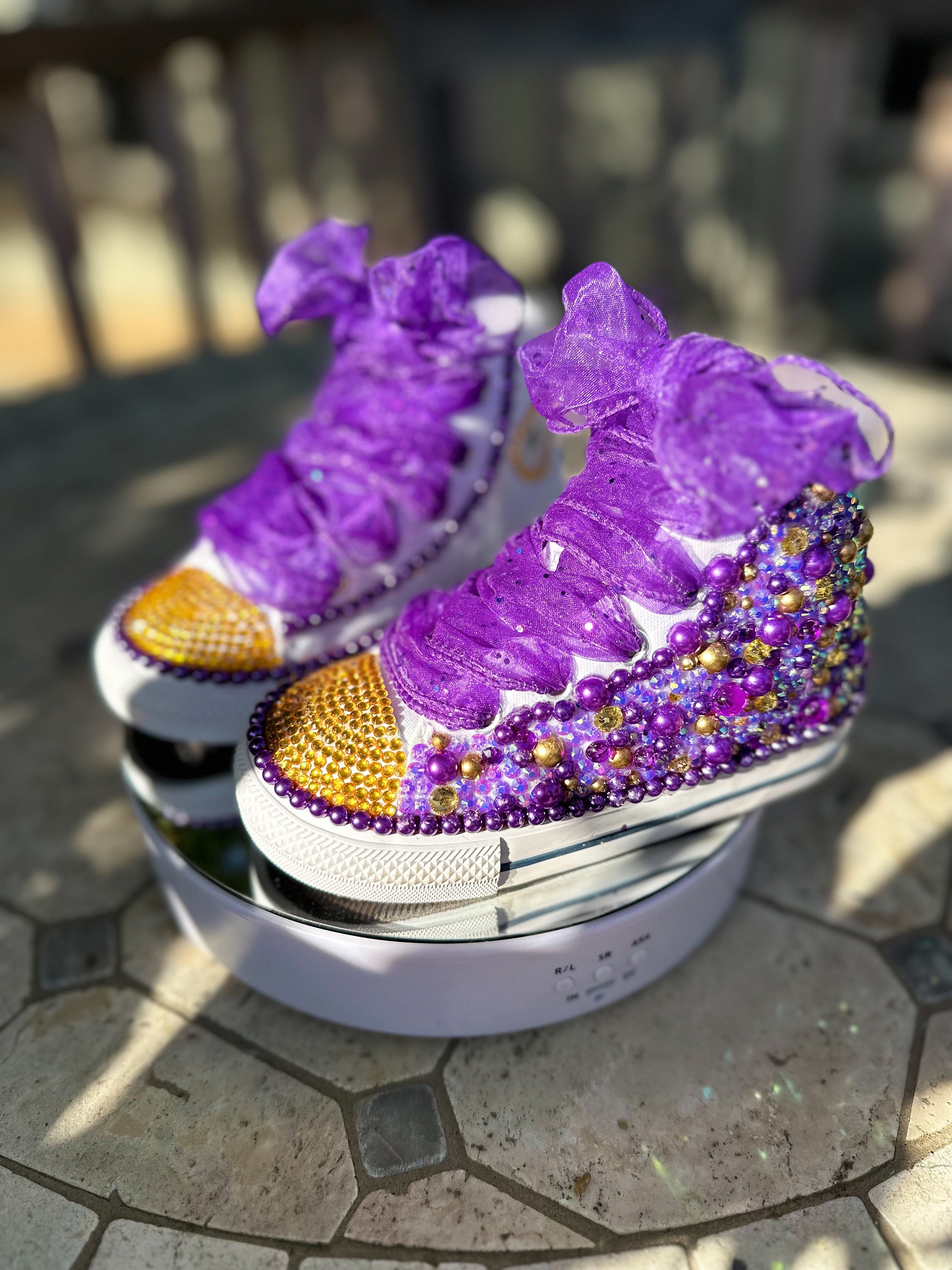 Purple Rhinestone Sneakers-0720230001