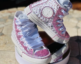 Pink Bling Hightop Converse: Birthday Girl Sneakers