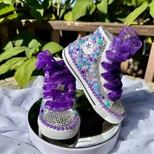 Kids Bling Custom Converse Shoes | Mermaid Converse Shoes | Birthday Converse Shoes | Kids Gift